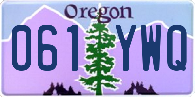 OR license plate 061YWQ