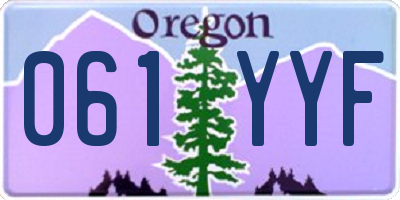 OR license plate 061YYF