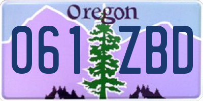 OR license plate 061ZBD