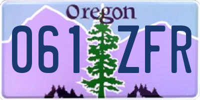 OR license plate 061ZFR