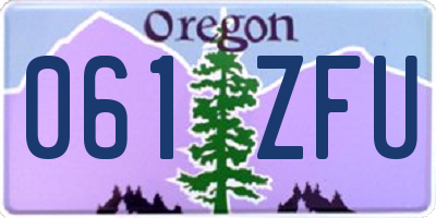 OR license plate 061ZFU