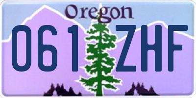 OR license plate 061ZHF