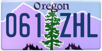 OR license plate 061ZHL