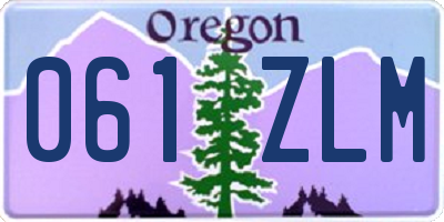 OR license plate 061ZLM