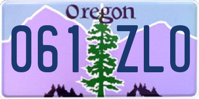 OR license plate 061ZLO