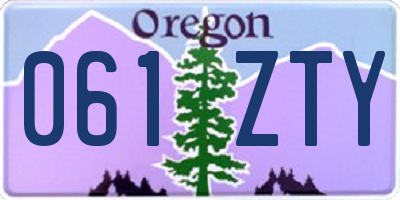 OR license plate 061ZTY
