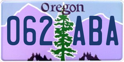 OR license plate 062ABA