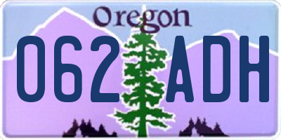 OR license plate 062ADH