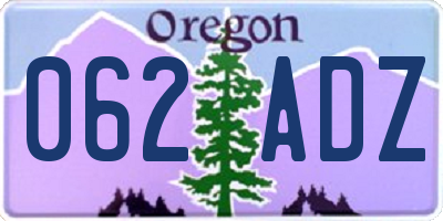 OR license plate 062ADZ