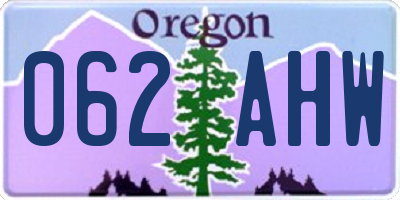 OR license plate 062AHW