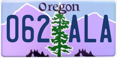 OR license plate 062ALA