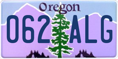 OR license plate 062ALG