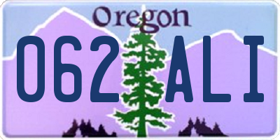 OR license plate 062ALI