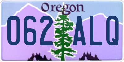 OR license plate 062ALQ