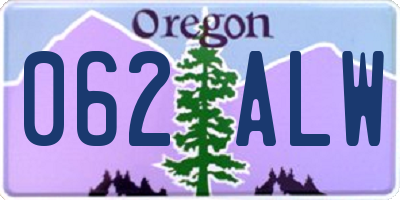 OR license plate 062ALW
