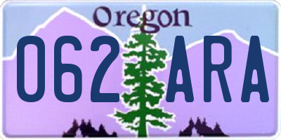 OR license plate 062ARA