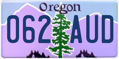 OR license plate 062AUD
