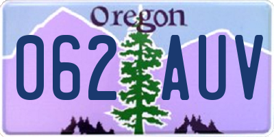 OR license plate 062AUV