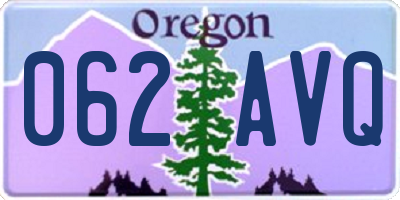 OR license plate 062AVQ