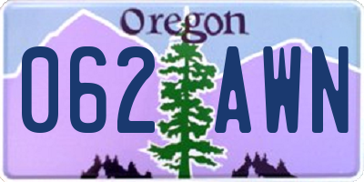 OR license plate 062AWN