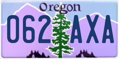 OR license plate 062AXA