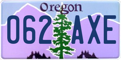 OR license plate 062AXE