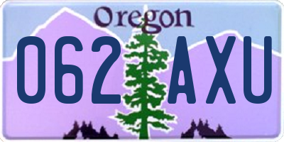 OR license plate 062AXU
