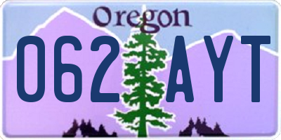 OR license plate 062AYT