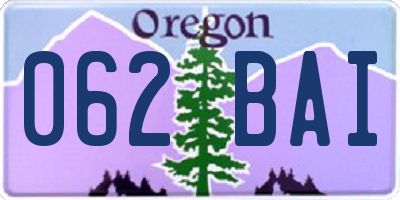 OR license plate 062BAI