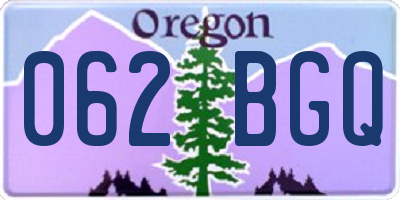 OR license plate 062BGQ