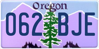 OR license plate 062BJE