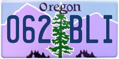 OR license plate 062BLI