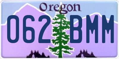 OR license plate 062BMM