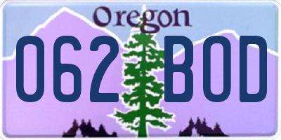 OR license plate 062BOD