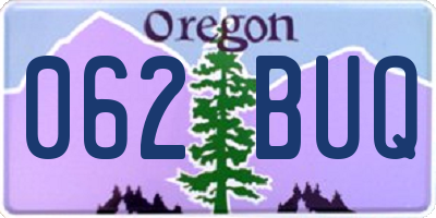 OR license plate 062BUQ