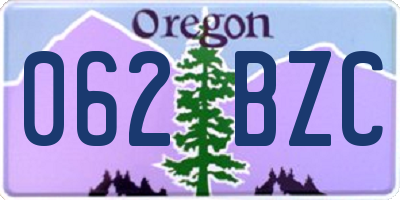 OR license plate 062BZC