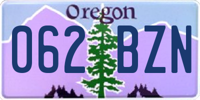 OR license plate 062BZN