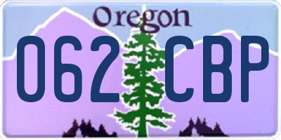 OR license plate 062CBP