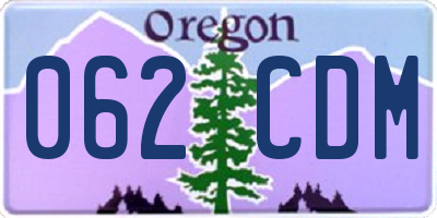 OR license plate 062CDM