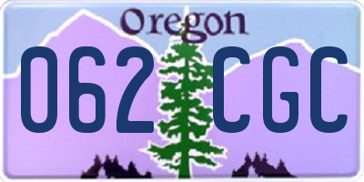 OR license plate 062CGC