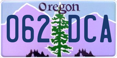 OR license plate 062DCA
