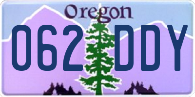 OR license plate 062DDY