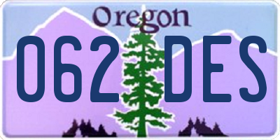 OR license plate 062DES