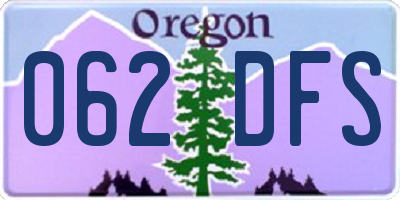 OR license plate 062DFS