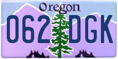OR license plate 062DGK