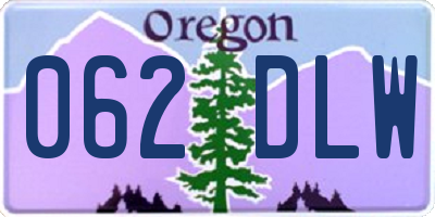 OR license plate 062DLW