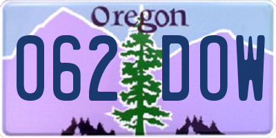 OR license plate 062DOW