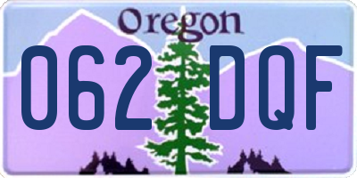 OR license plate 062DQF