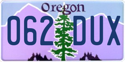 OR license plate 062DUX