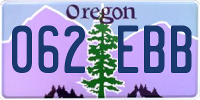 OR license plate 062EBB